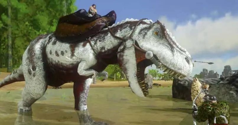 il giocatore doma il dinosauro dell'arca aggiornandolo