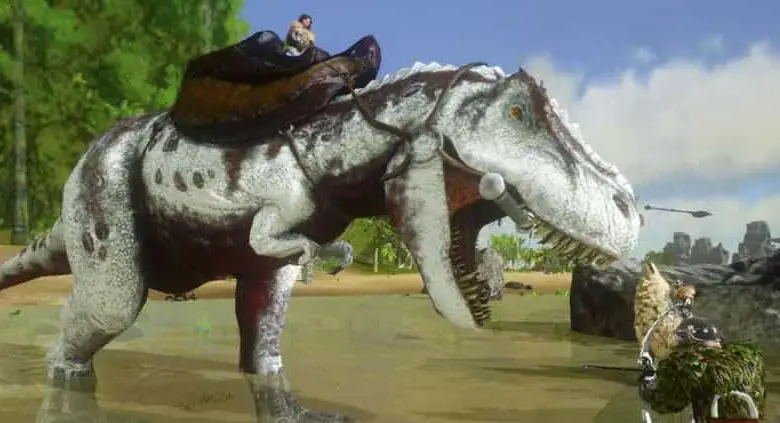 il giocatore doma il dinosauro dell'arca aggiornandolo