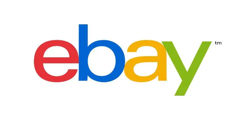 Logo Ebay su sfondo bianco