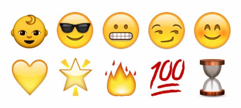 emoji baby star clessidra occhiali arrossati 100 cuore fuoco