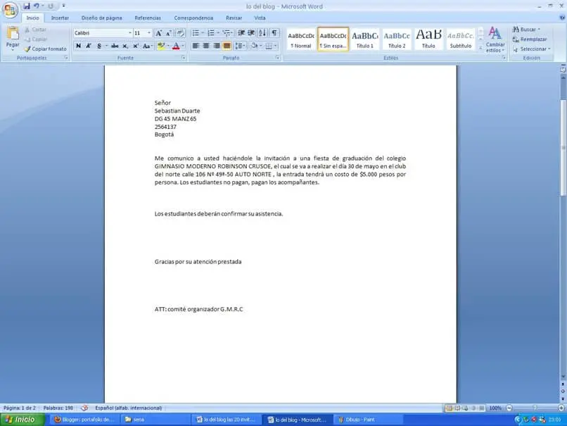 scrivi documento in word
