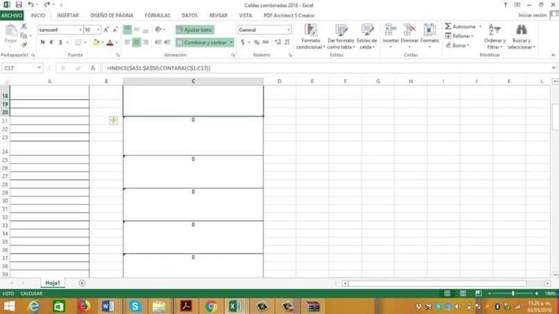 creare celle in excel 