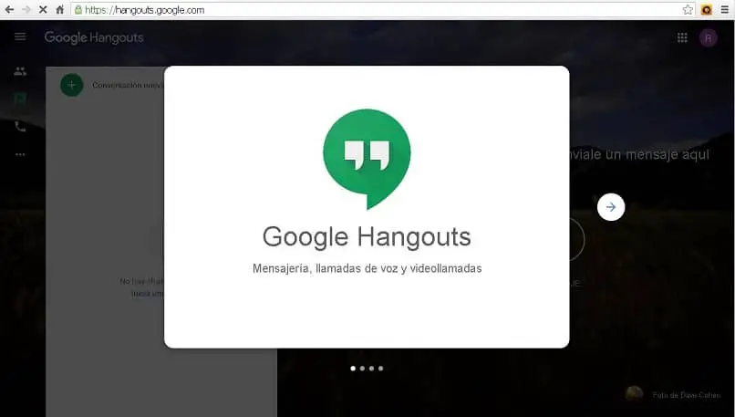 Home page di Google Hangouts