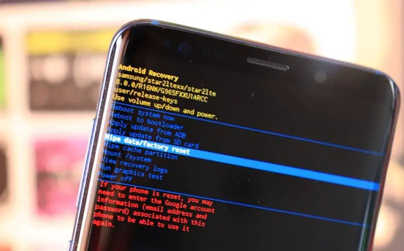 menu modalità provvisoria su smartphone Samsung