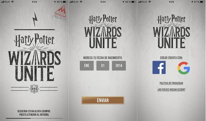 accedi Harry Potter Wizards Unite