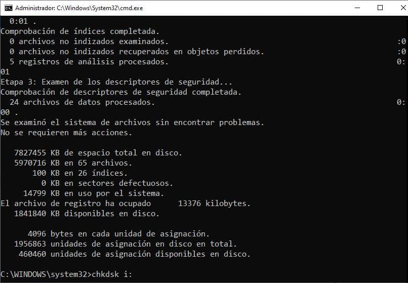 usa il disco rigido di riparazione chkdsk