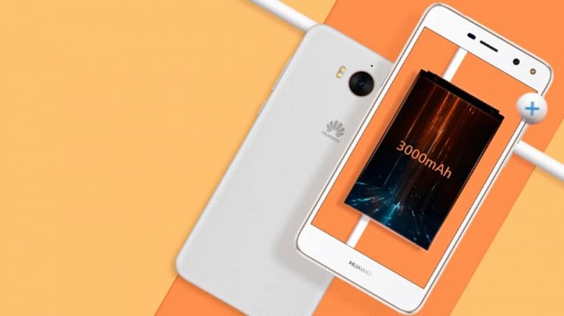 dispositivo huaweii su sfondo arancione