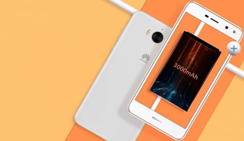 dispositivo huaweii su sfondo arancione