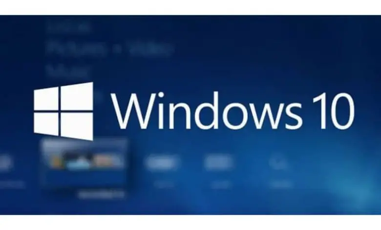 logo windows ten sfondo blu lettere bianche