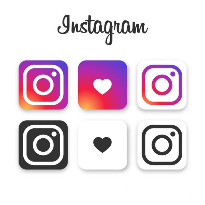 icone di instagram in diversi colori