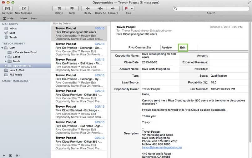 Risponditore automatico in Mac OS X Mail