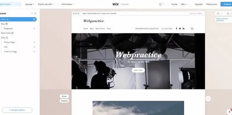 pagina ufficiale di wix