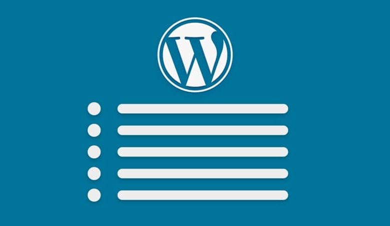 elenco wordpress sfondo blu