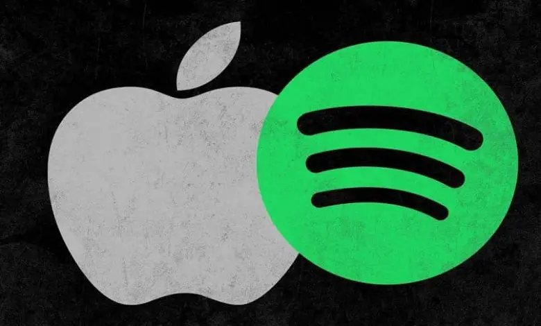 logo apple logo spotify sfondo nero