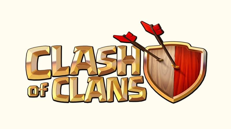 Clash of clans logo con scudo e freccia