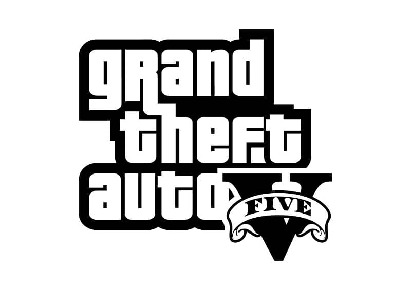 Logo GTA V in bianco e nero