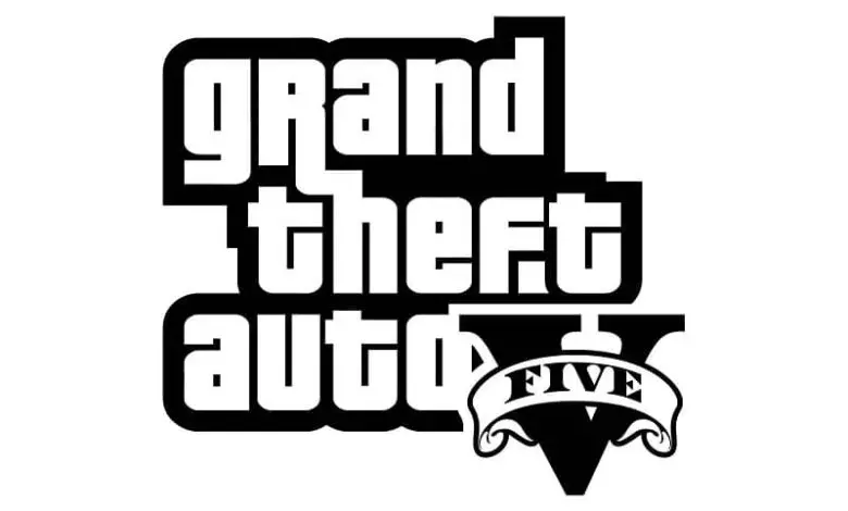 Logo GTA V in bianco e nero