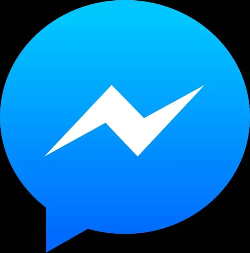 logo messenger blu con sfondo nero