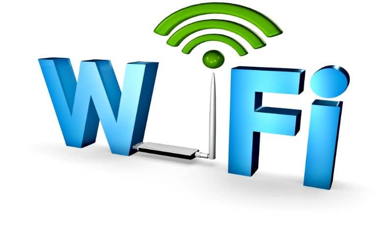 logo wifi blu e verde con router