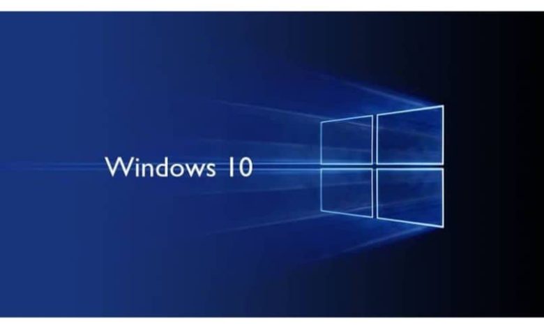 Windows dieci icona sfondo blu