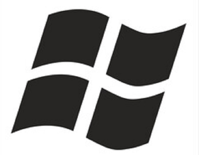 vista logo windows in bianco e nero