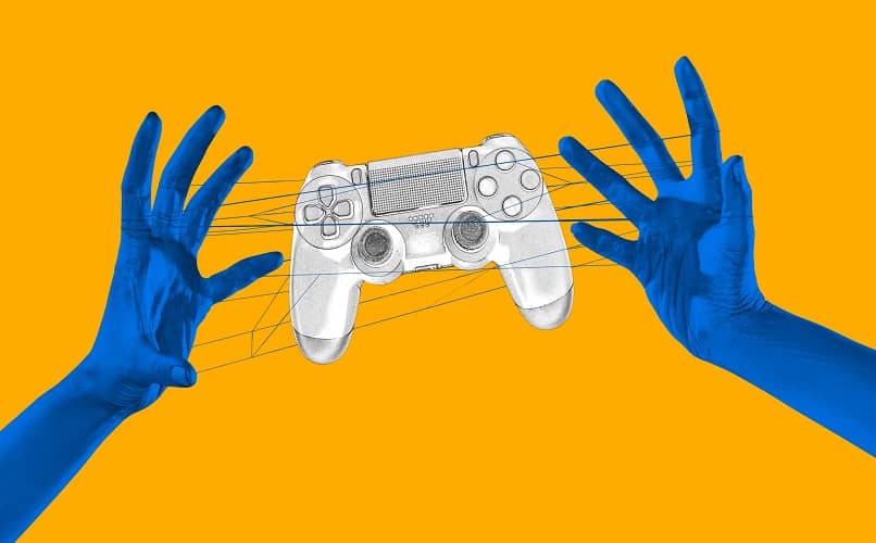 illustrazione mani che tengono il controller ps4