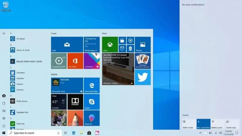 menu di avvio di Windows 10 personalizzato