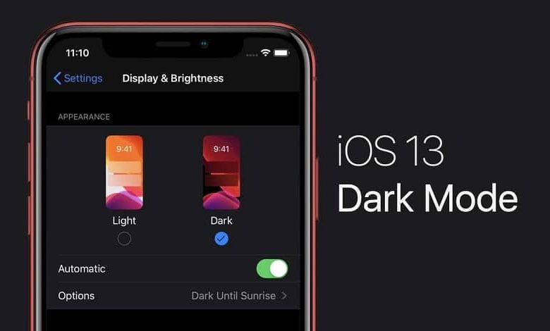 modalità oscura sul dispositivo iOS13