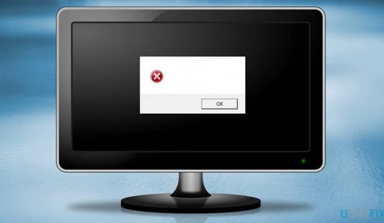 monitor del computer che mostra un messaggio di errore