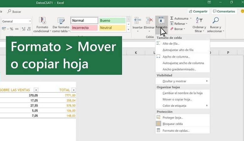 opzioni di formato excel