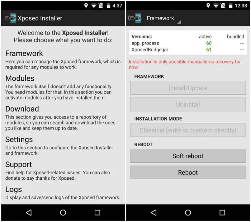 framework xposed su dispositivi mobili Android