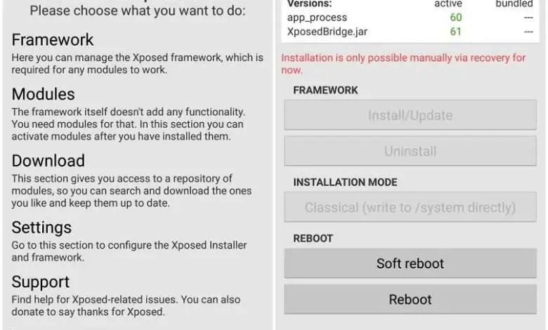 framework xposed su dispositivi mobili Android