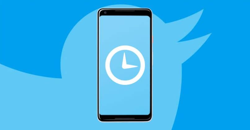 orologio mobile uccello sfondo blu