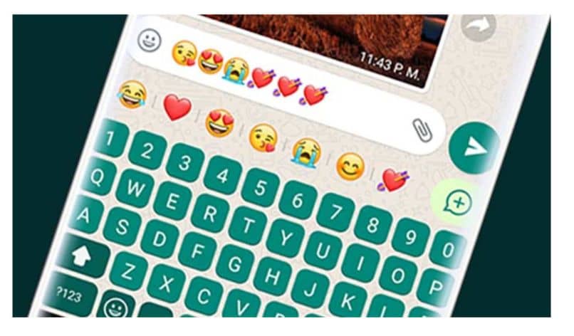 cellulare whatsapp tastiera emoji cuore