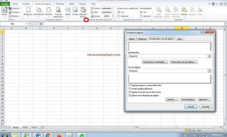 configurare la pagina excel