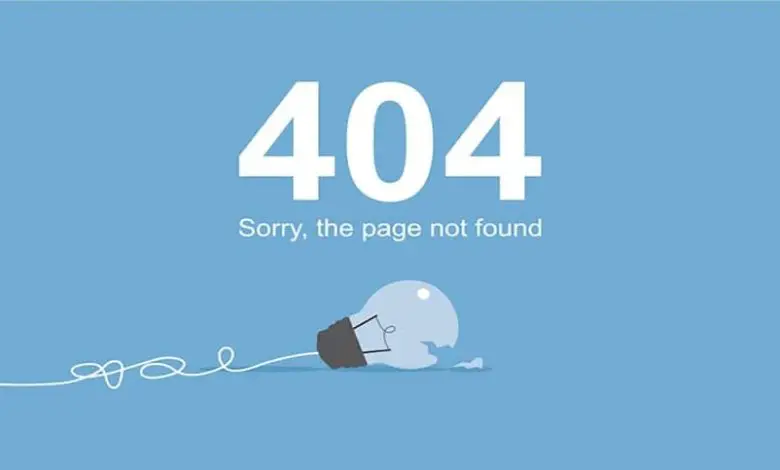 pagina lampadina rotta non trovata errore 404