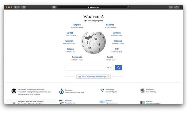 wikipedia browser safari