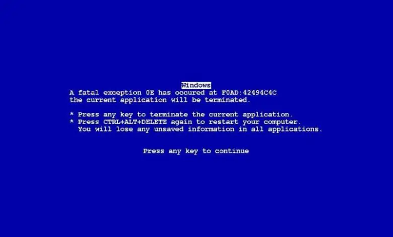 Errore schermata blu