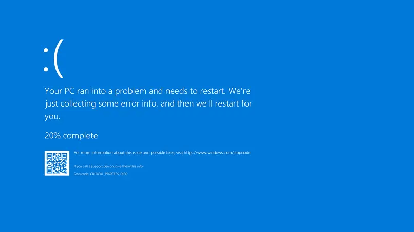 schermata blu che mostra un errore in Windows