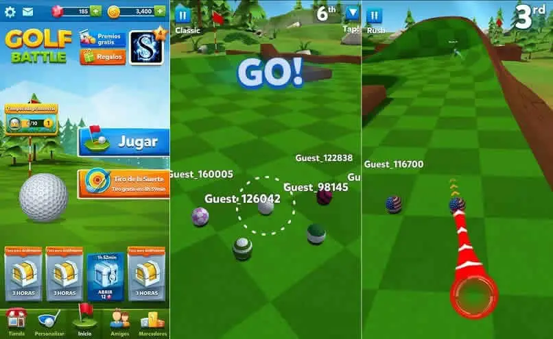 screenshot del gioco di battaglia di golf