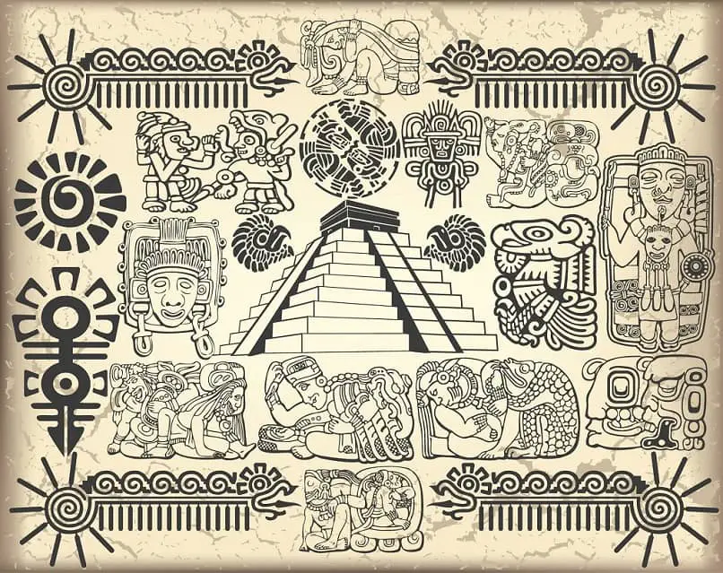 simboli maya forme piramidi