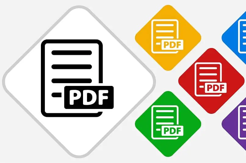 loghi di file pdf in vari colori