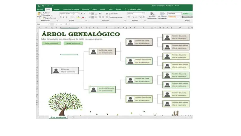 modello di albero genealogico excel