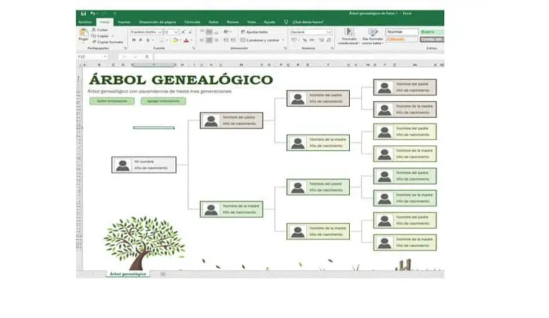 modello di albero genealogico excel