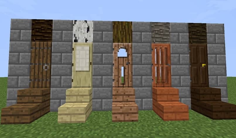 minecraft porta e scale colorate