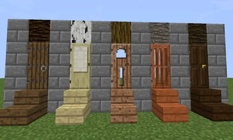 minecraft porta e scale colorate