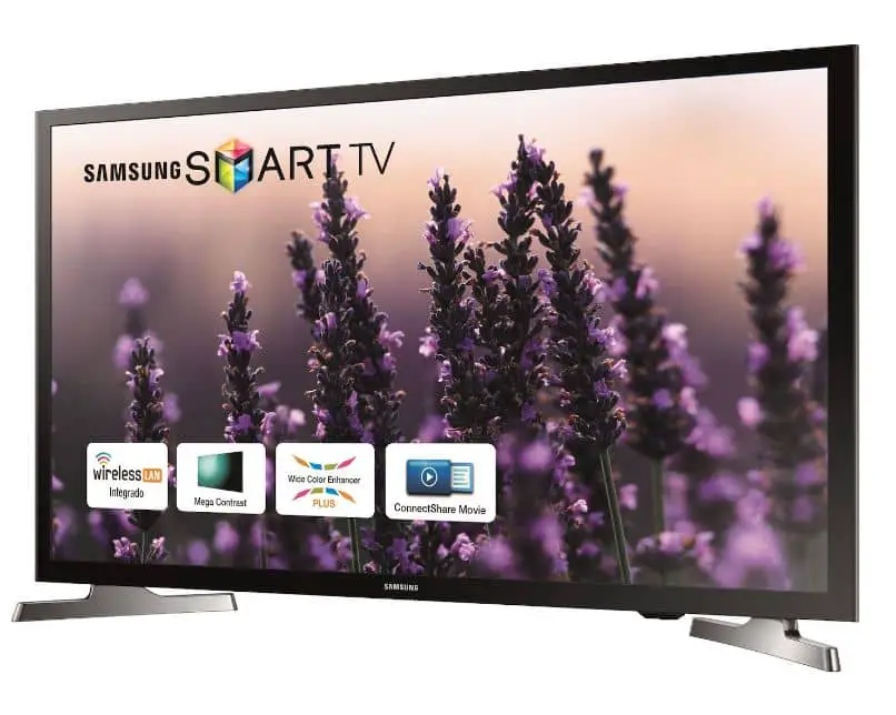smart tv samsung con sfondo floreale