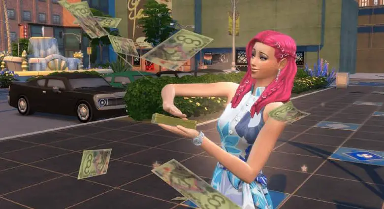il personaggio di The Sims lancia soldi
