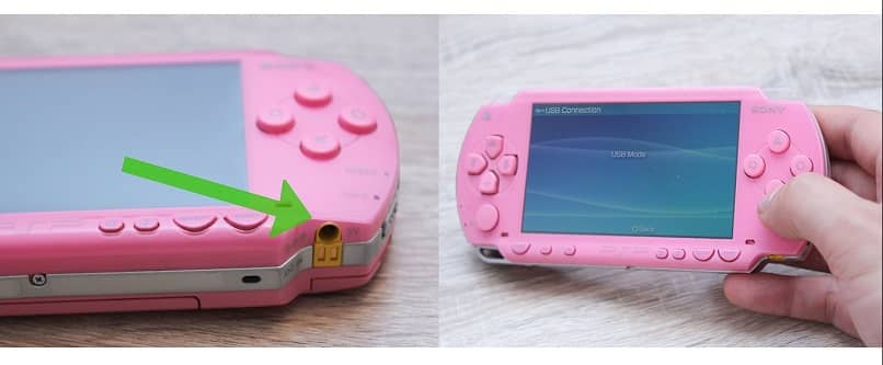 Sony psps colore rosa e i suoi connettori