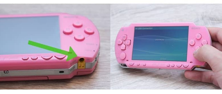 Sony psps colore rosa e i suoi connettori